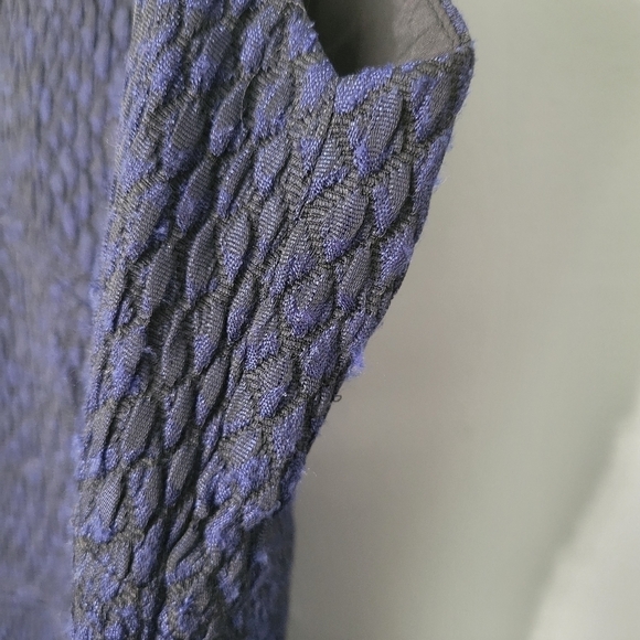 Rebecca Taylor Cobalt Blue V Neck Snake Jacquard Mini Dress - Picture 8 of 13